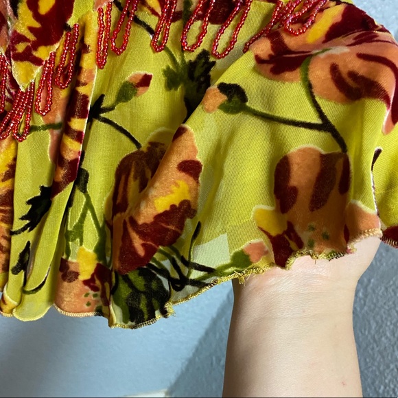 VINTAGE BETSEY JOHNSON Velvet Floral Slip Dress - Picture 5 of 10